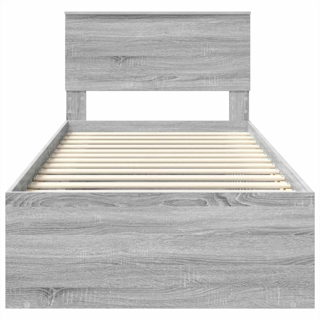 Struttura del letto con testiera Grigio Sonoma 100 x 200 cm