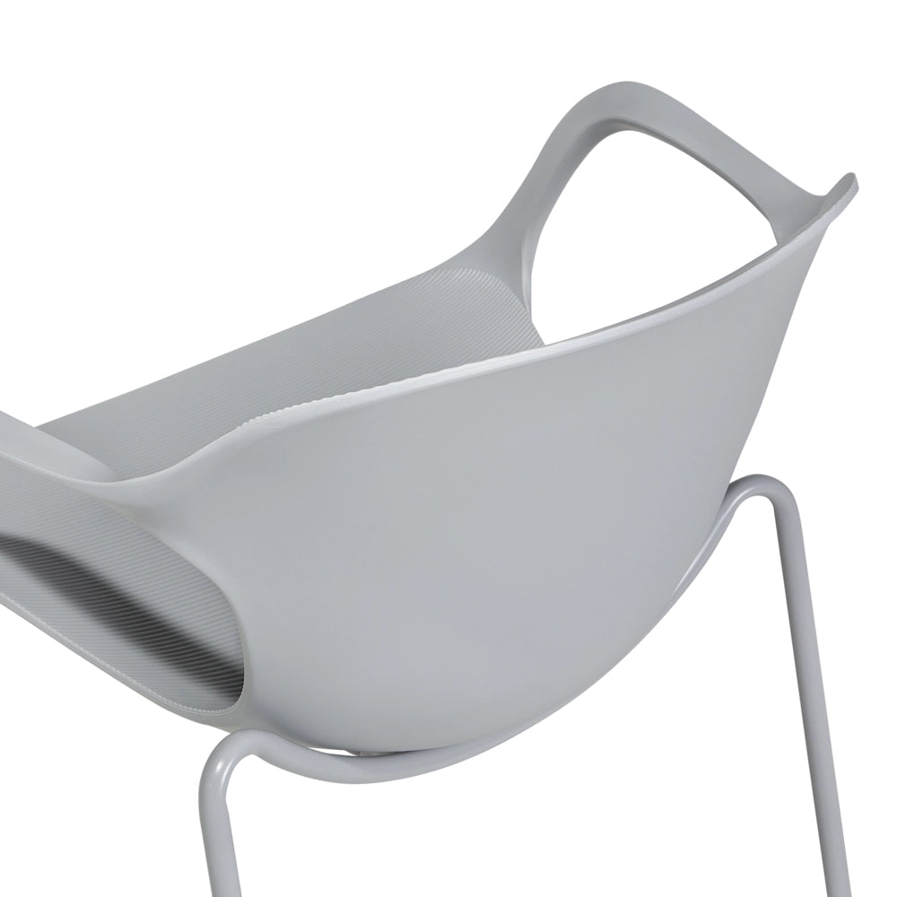 Set di 2 Sedie da Pranzo in Metallo Grigio Stile Industriale Moderno