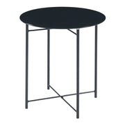Tavolino laterale acciaio e vetro temperato 45 x 42 cm nero 03_0010982
