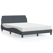 Letto con Materasso Dover Grigio Scuro 120x200 cm in Velluto 3208372