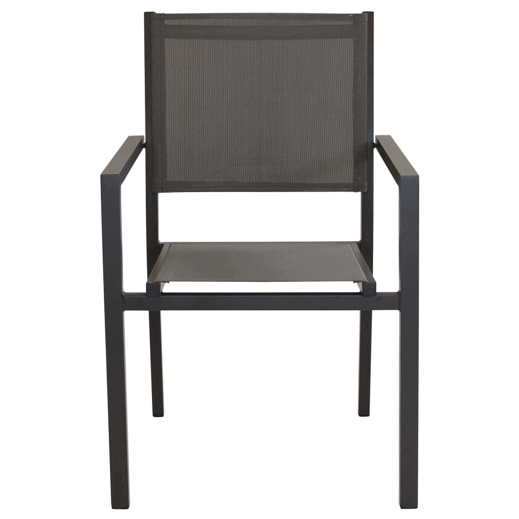Poltrona da Giardino Impilabile in Alluminio Textilene cm 55x58x85 - WOODY