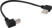 Cavo di collegamento USB da A a B 20 cm - Cavo di collegamento per stampante e scanner a 90 gradi USB 2.0 A Male - B Male.