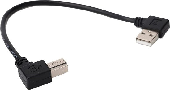 Cavo di collegamento USB da A a B 20 cm - Cavo di collegamento per stampante e scanner a 90 gradi USB 2.0 A Male - B Male.