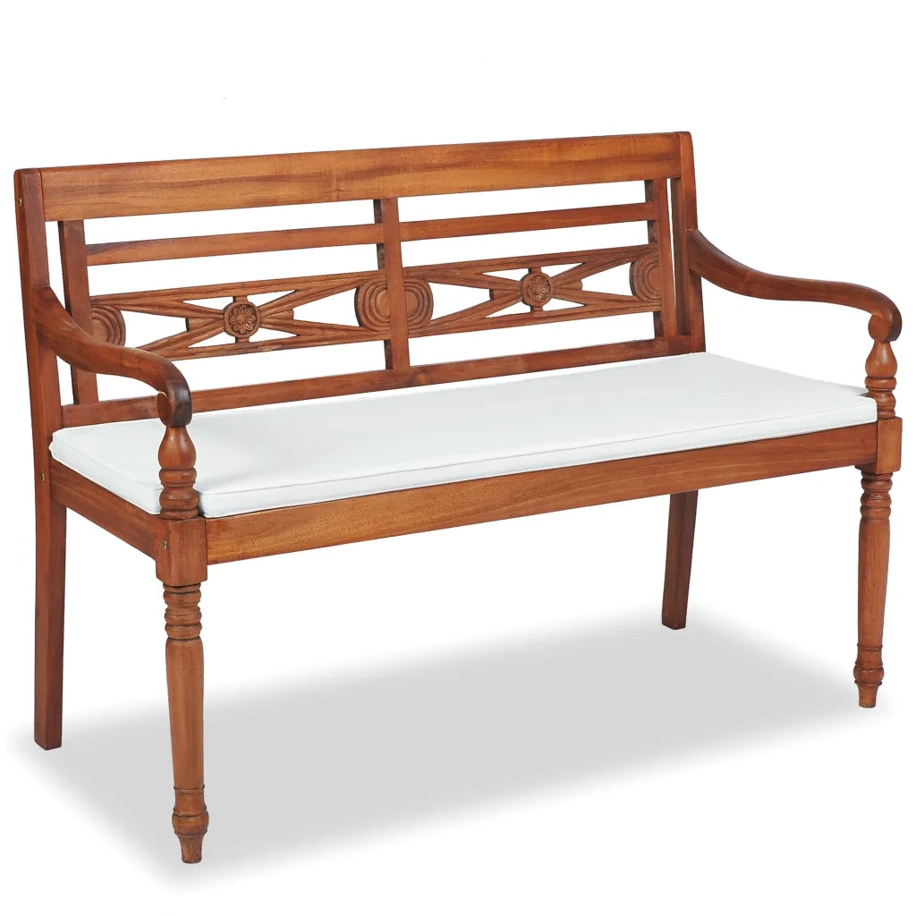 Set da Pranzo da Giardino 4 pz con Cuscini in Massello di Teak 43055