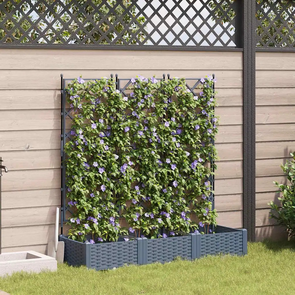Vaso da giardino 3 pz-Set di 3 Fioriera da Esterno-Contenitore per Piante Grigio Chiaro 120 x 40 x 125,5 cm