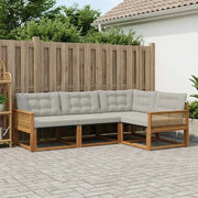 Set di divani da esterno 4 pcs Naturale e Grigio Chiaro