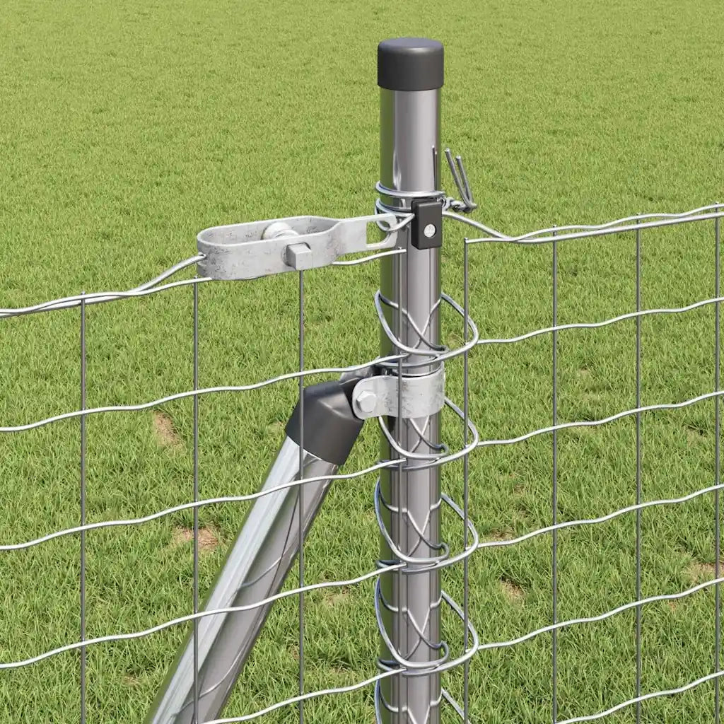 Recinzione con Posto Argento 0,8 x 25 m Acciaio