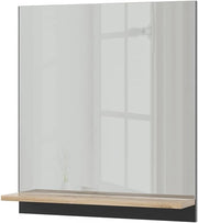 Specchio contenitore bagno Marelle, Antracite/Artisan, 60 x 67 cm con ripiano, adatto per il montaggio a parete in ambienti umidi