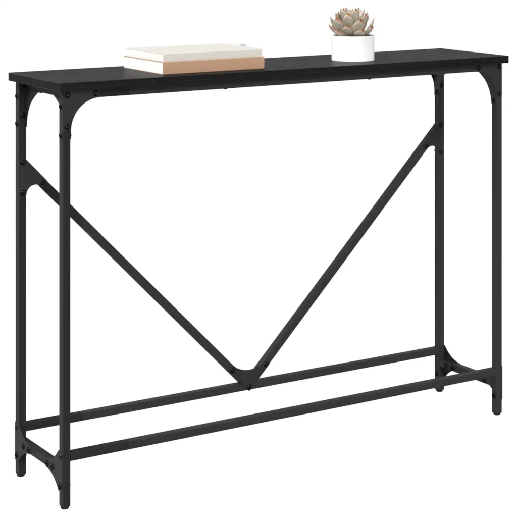 Tavolo consolle Rovere Nero 102 x 23 x 75 cm Legno multistrato 882222