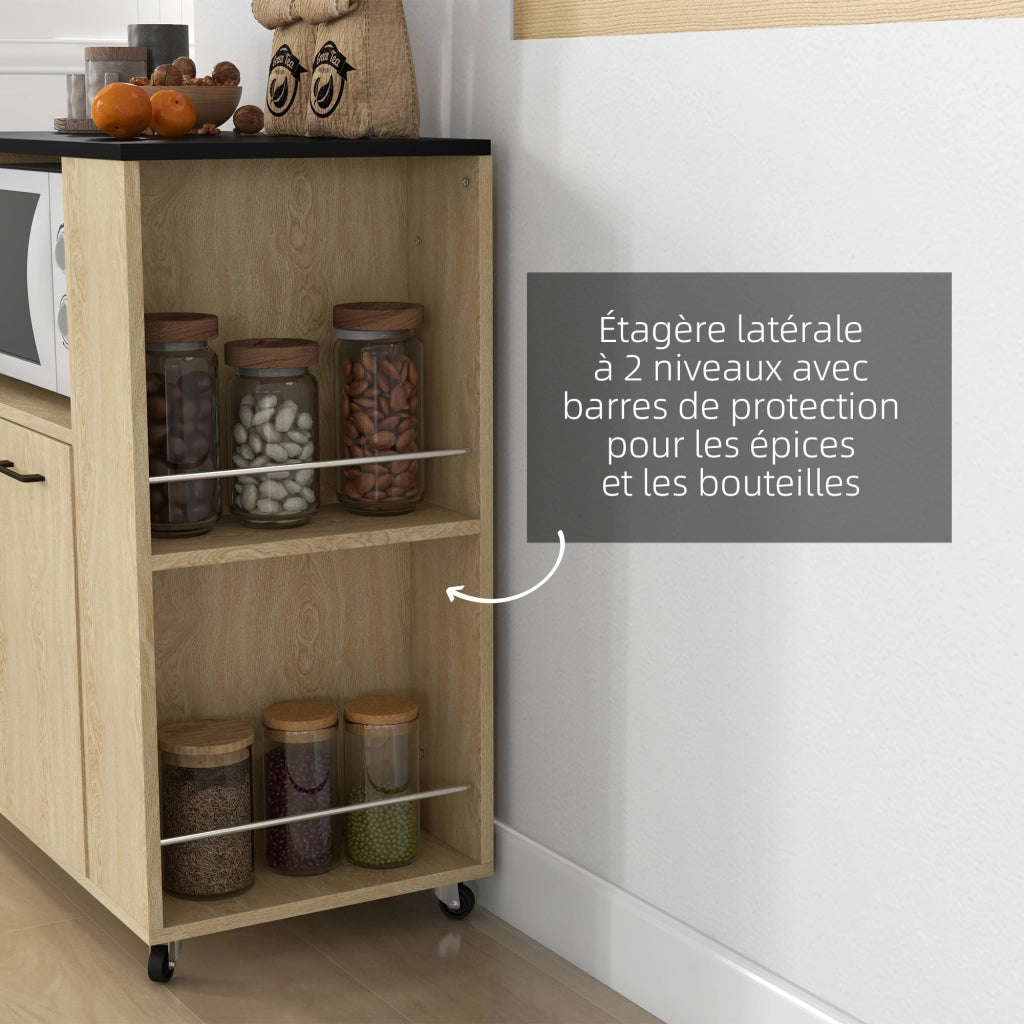 Carrello da cucina con ripiani e ruote ¨C zephmum ¨C 75x40x80.5 cm