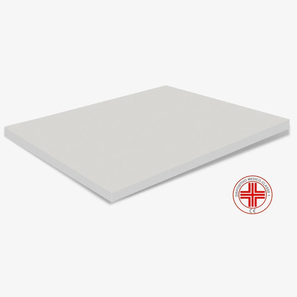 Topper Memory Foam singolo 140x190 - alto 5 cm, rivestimento Dry Amicor, sfoderabile | Correttore H5