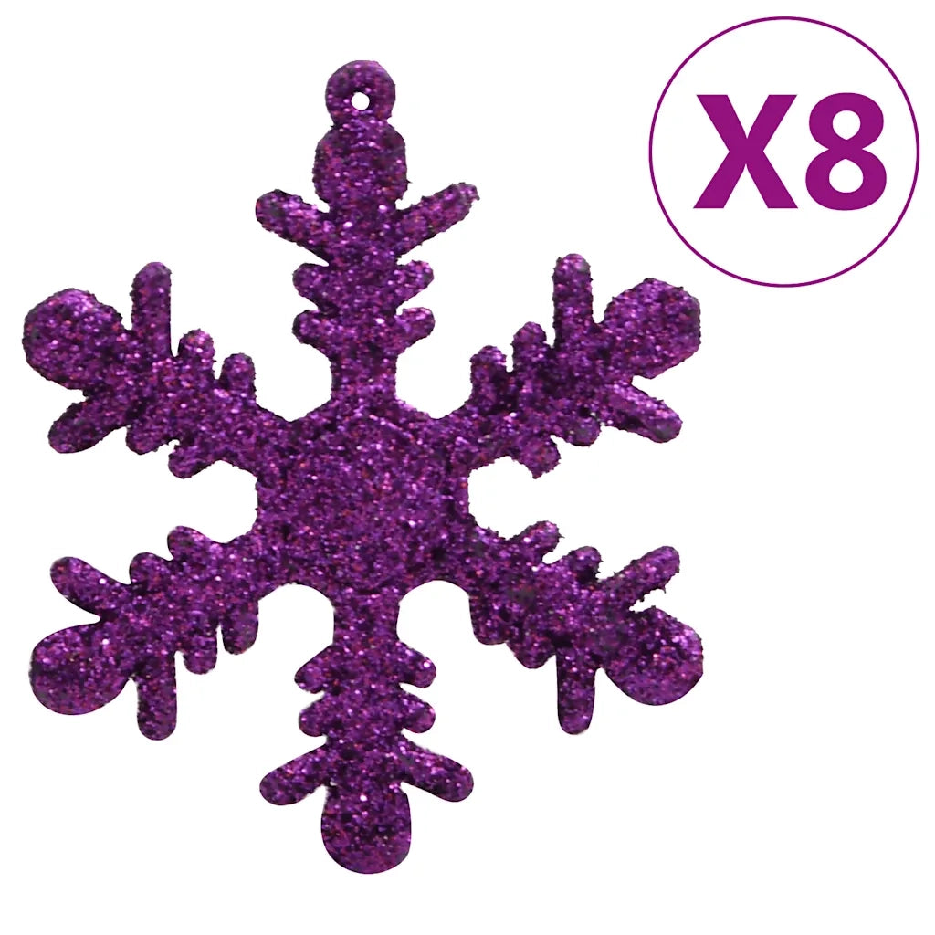 Set Palline di Natale 111 pz Viola in Polistirene 356119
