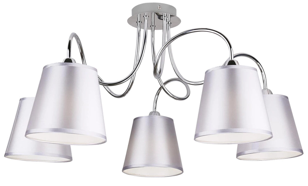 Lampadario Candellux LUK 35-70753 5xE14 cromo tessuto