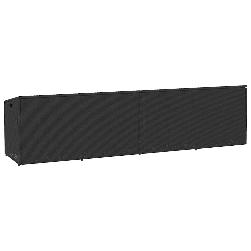 Baule da Giardino Nero 220x50x58 cm in Polyrattan 4104074