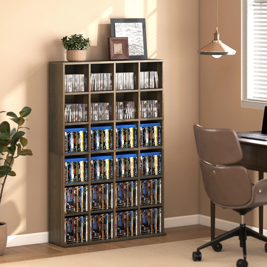Libreria in legno con ripiani regolabili ¨C zephmum ¨C marrone 89x130.5cm
