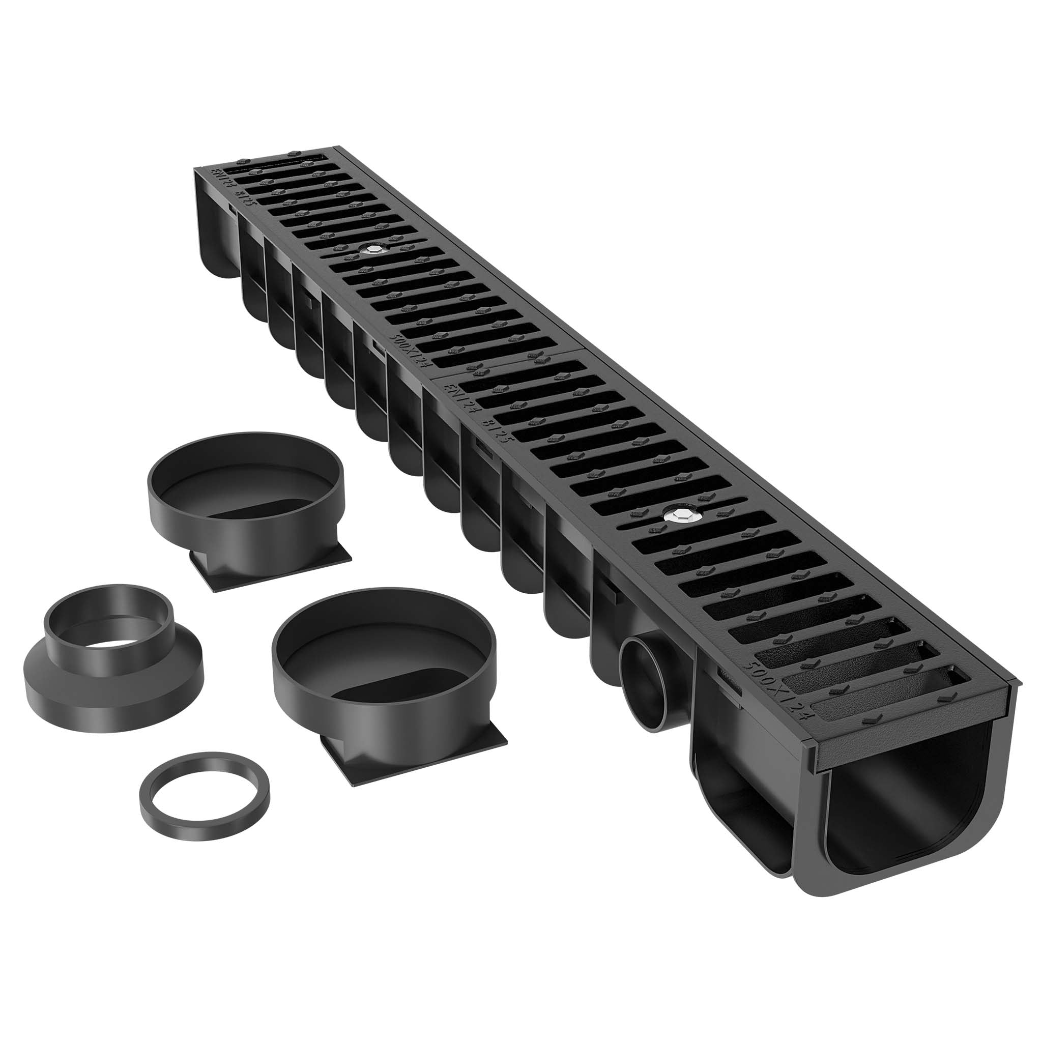 Canale di scolo 1m con griglia per scarico acqua 12,5t Canaletta di drenaggio