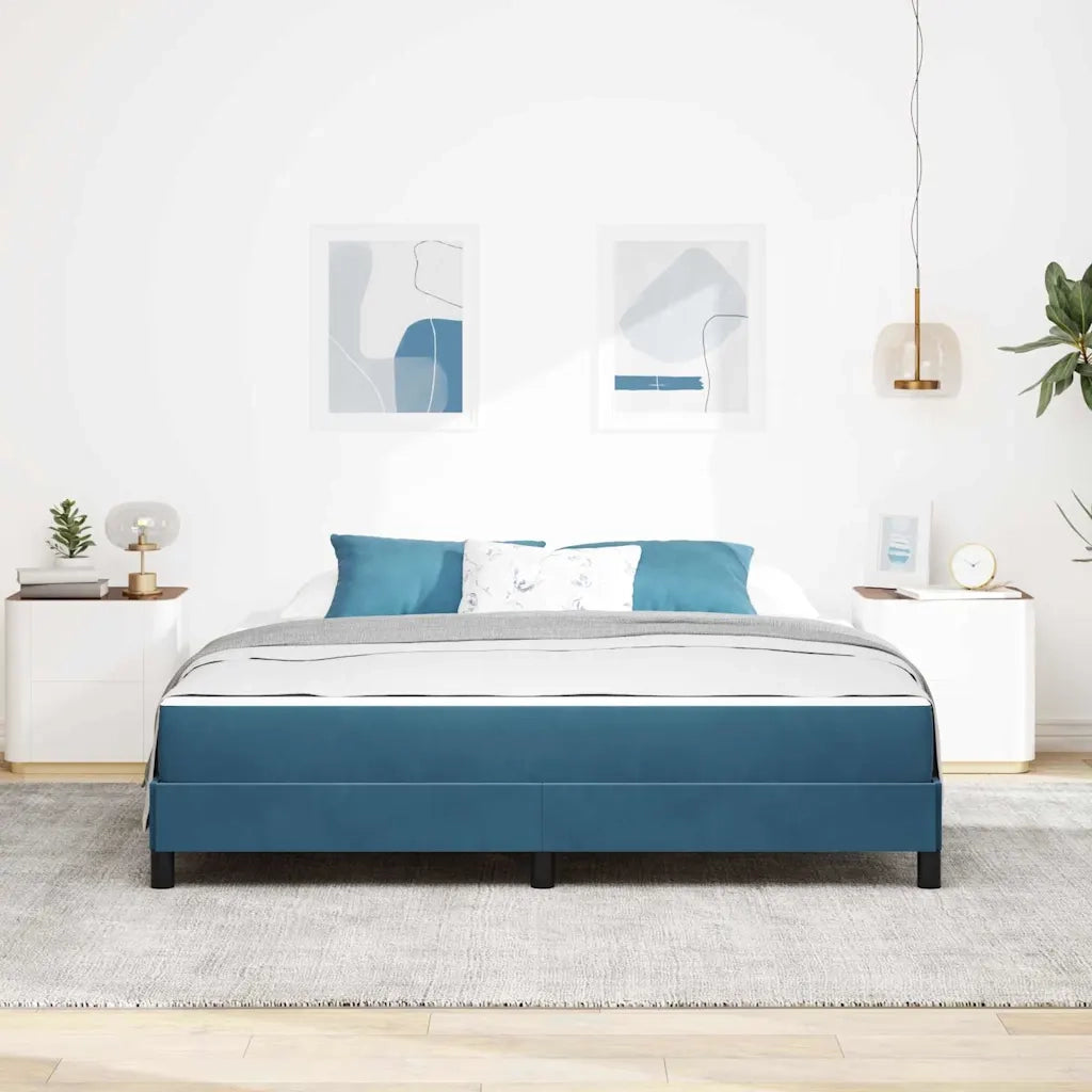 vidaXL Letto box spring con materasso Blu Scuro 180 x 200 cm Velluto