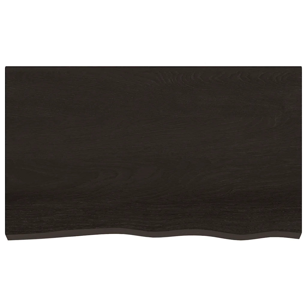 Piano Tavolo | Superficie Tavolo | Piano Scrivania Marrone 100x60x(2-6) cm Rovere Massello Trattato