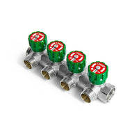 COLLETTORE 90° FASATO CON VITONI E DISCHETTO 1/2- 3/4 4 vie 1/2- GF- pezzi 1