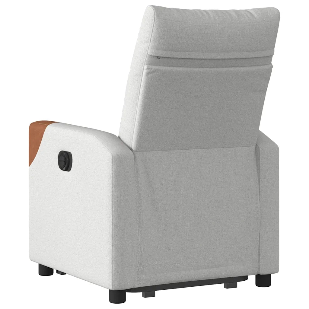 Poltrona Alzapersona Reclinabile Grigio Nuvola in Tessuto 3324005