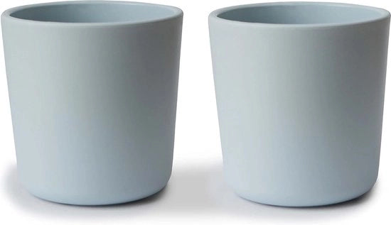 Bicchieri per bambini, realizzati in Danimarca, liberi da BPA e resistenti al lavastoviglie, sicuri, di alta qualità e duraturi, attrezzature originali per bambini di età prescolare, ragazzi e ragazze, blu pastello, 2 pezzi.