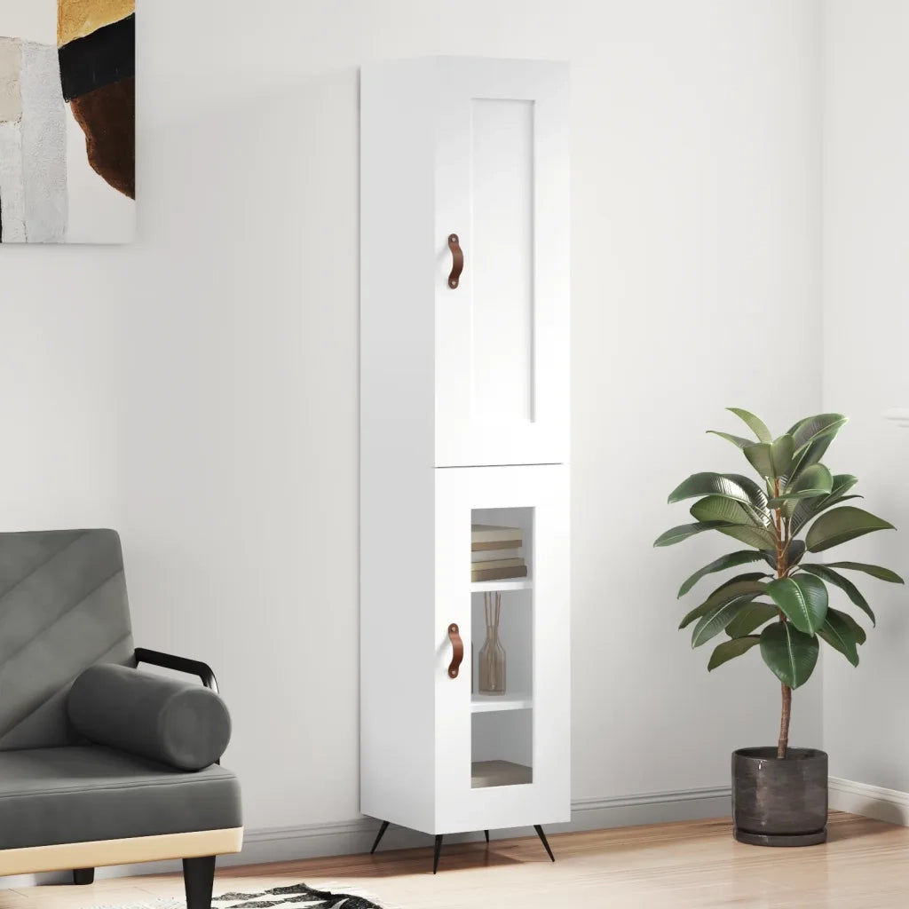 Credenza | Madia | Buffet da pranzo | Armadio da pranzo Bianca 34,5x34x180 cm in Legno Multistrato