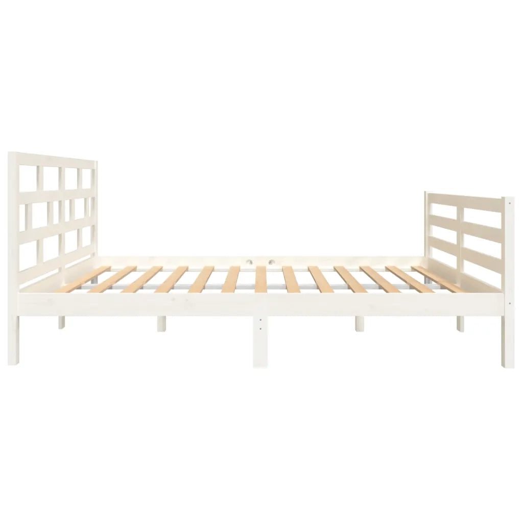 Giroletto-Struttura Letto Bianco in Legno Massello di Pino 120x200 cm 637825