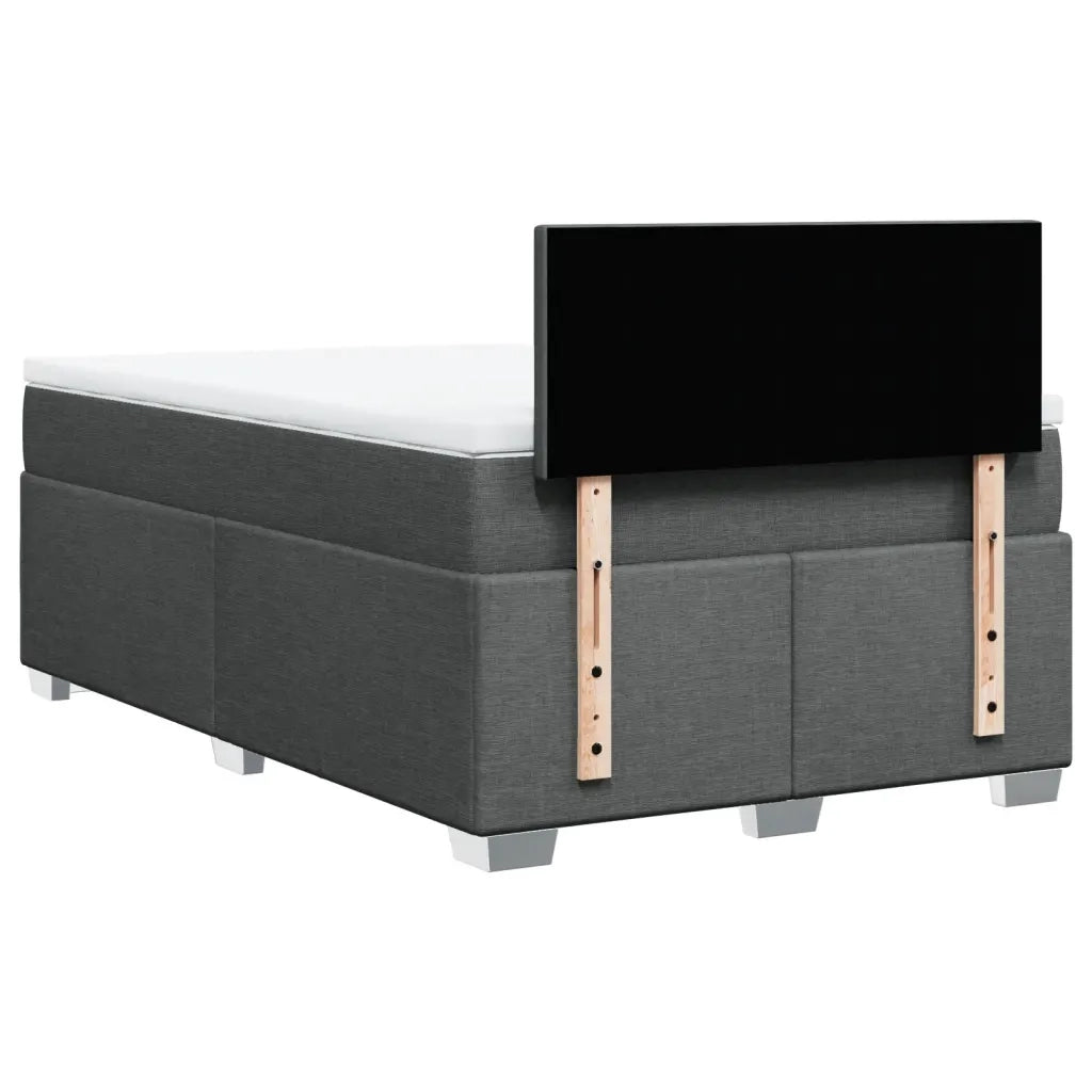 Giroletto a Molle con Materasso Grigio Scuro 120x190cm Tessuto