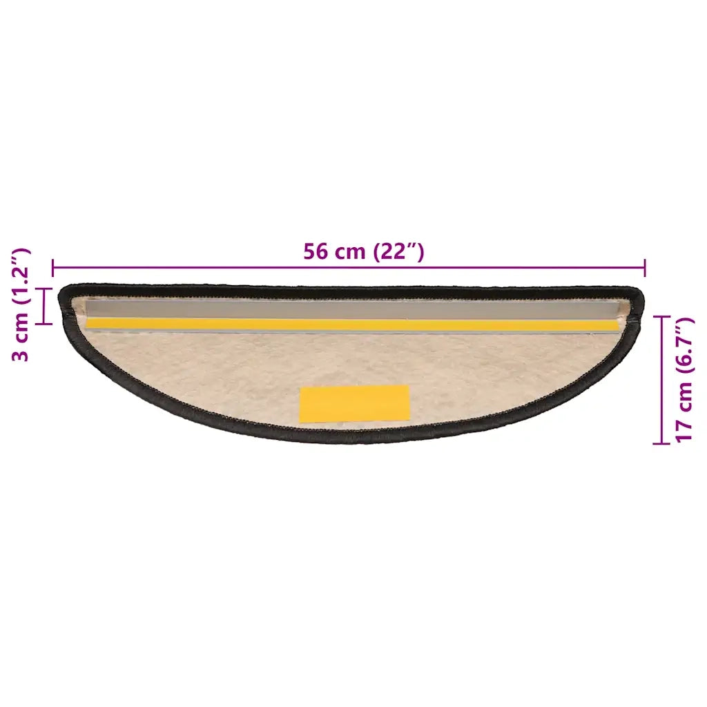 Tappeti Autoadesivi Scale Aspetto Sisal 15 pz 56x17x3 cm 326861