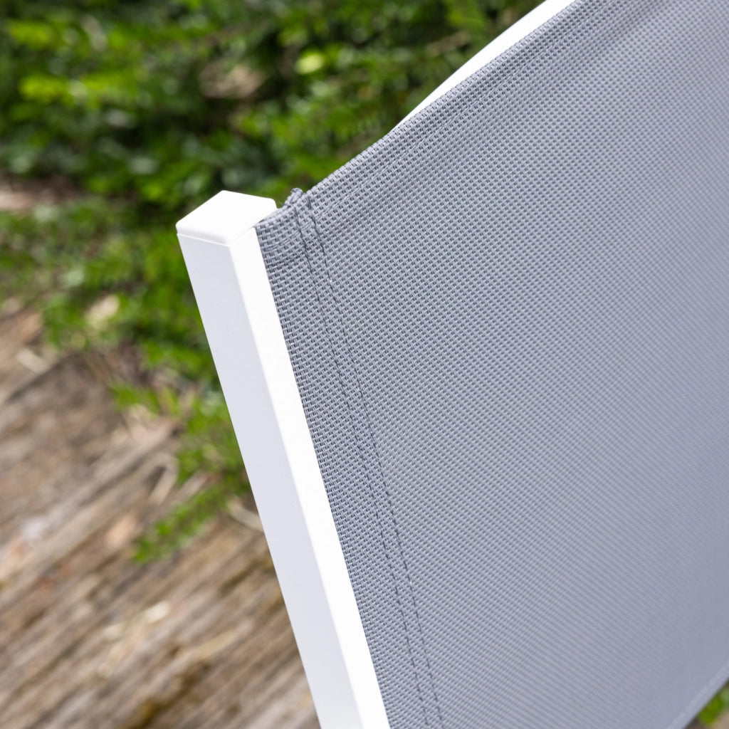 LAMPEDUSASet di mobili da giardino allungabili in textilene grigio 8 posti - alluminio bianco