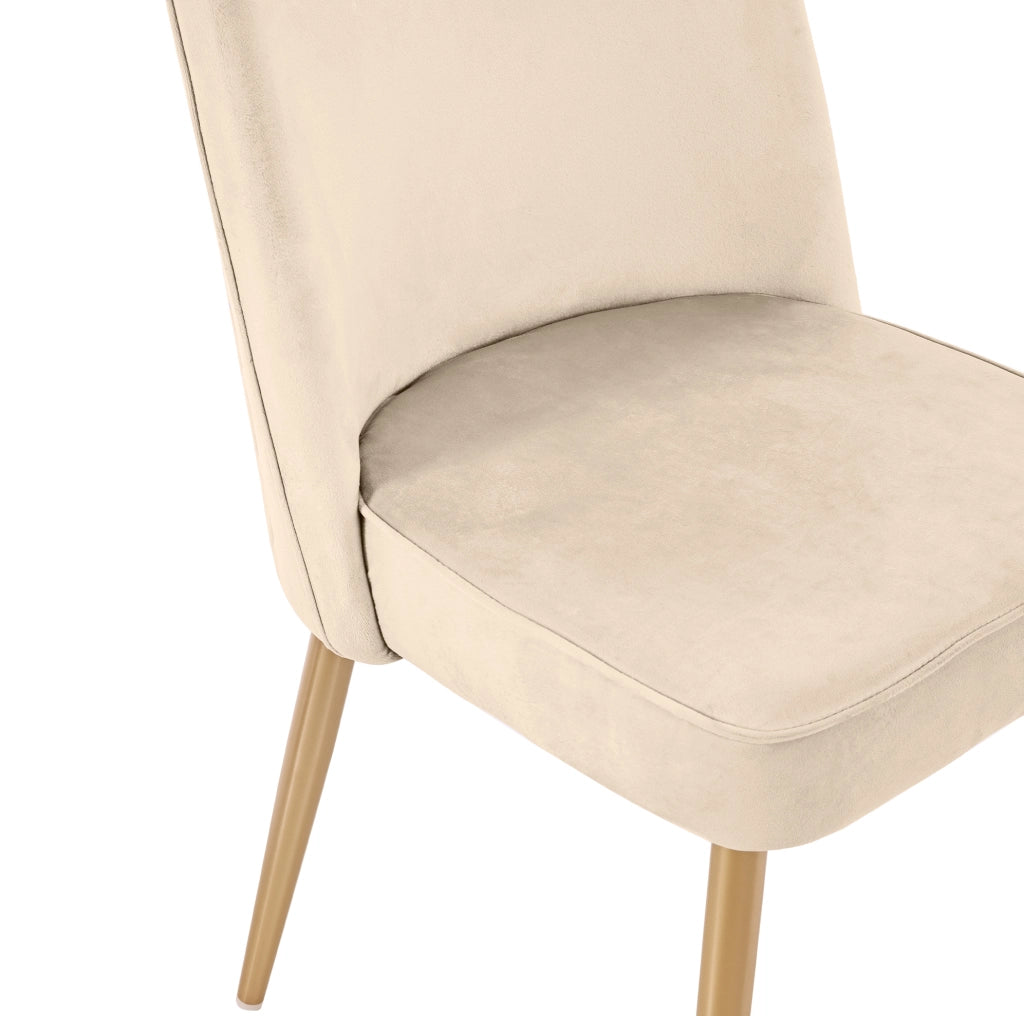 SEDIA da pranzo in velluto beige 45,5x62x87,5 cm con gambe in metallo
