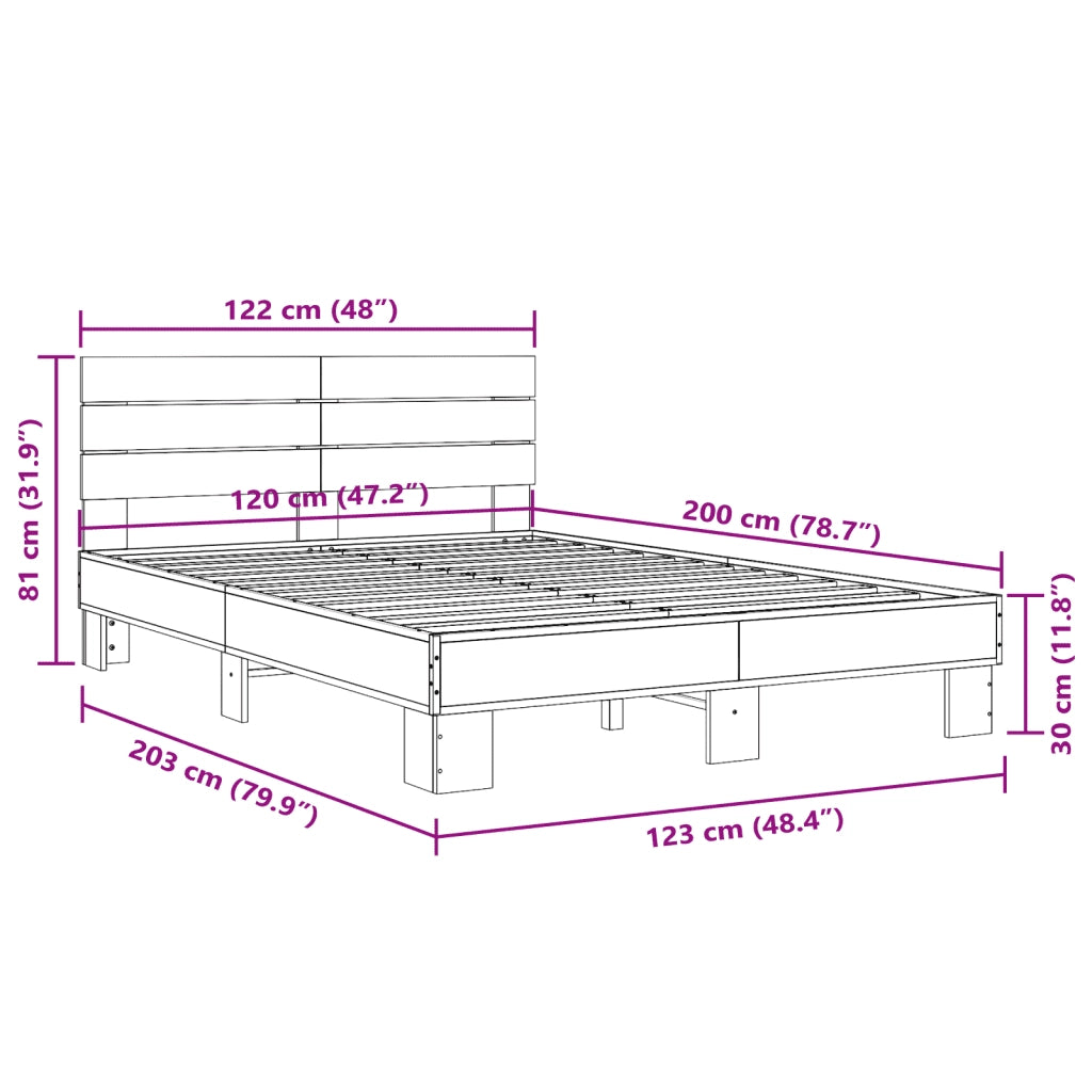Giroletto Rovere Sonoma 120x200 cm in Legno Multistrato Metallo 3280153