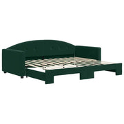 Divano letto | Sof¨¤ letto | Letto singolo Estraibile Verde Scuro 90x200cm Velluto