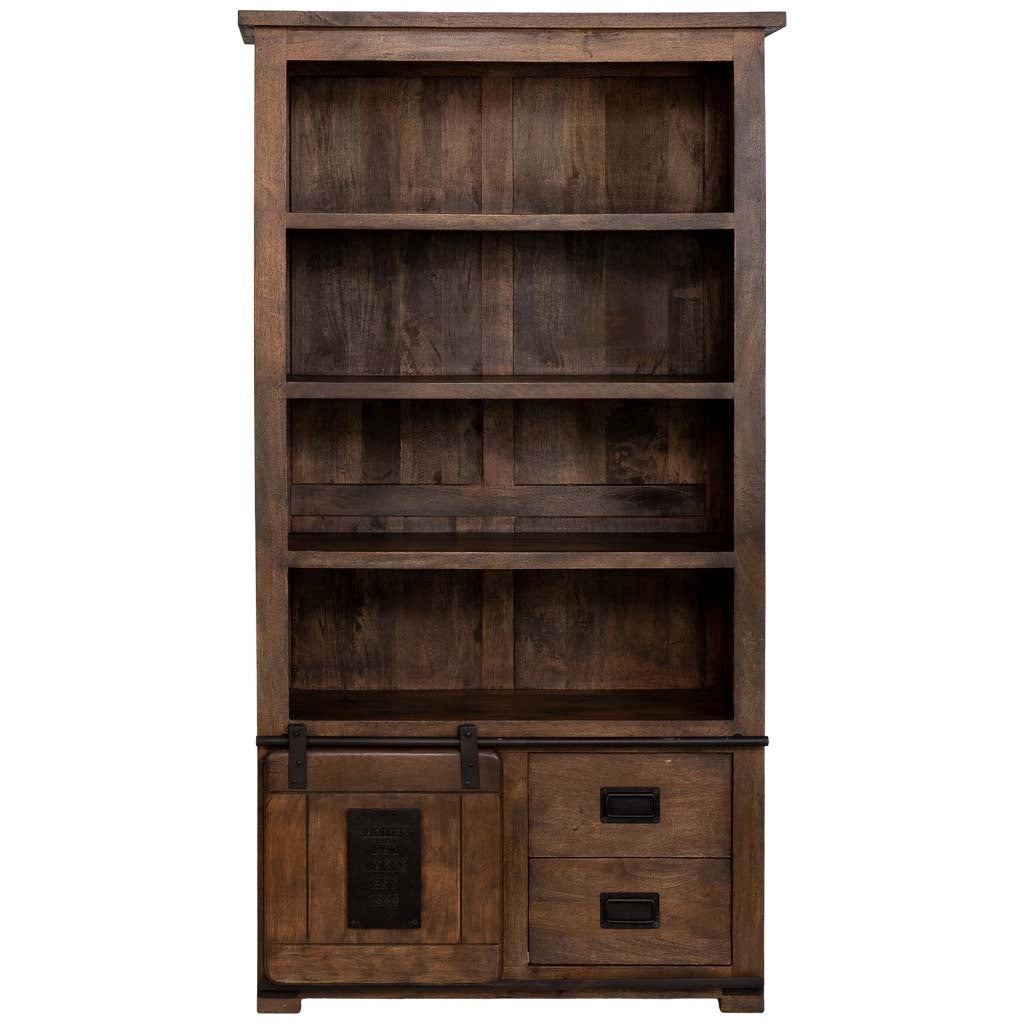 Libreria in legno artigianale marrone 100x40x185h cm