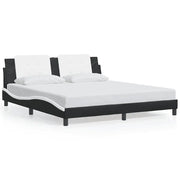 Letto matrimoniale | Letto per adulti | Giroletto senza Materasso Zadar Nero e Bianco 180x200 cm in Similpelle