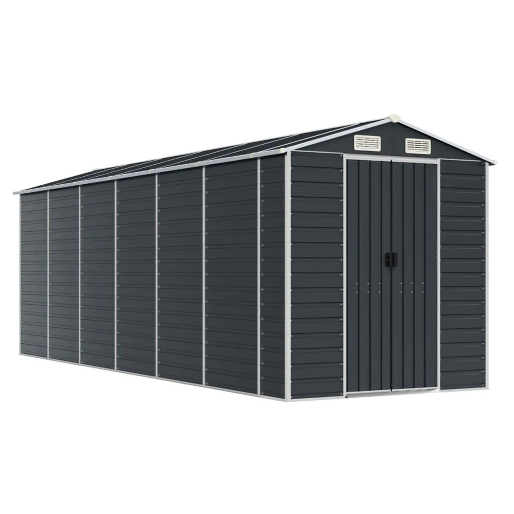 Casetta da giardino cabina ripostiglio casetta da esterno robusta casetta per attrezzi 191 x 555 x 198 cm acciaio zincato antracite 02_0022188