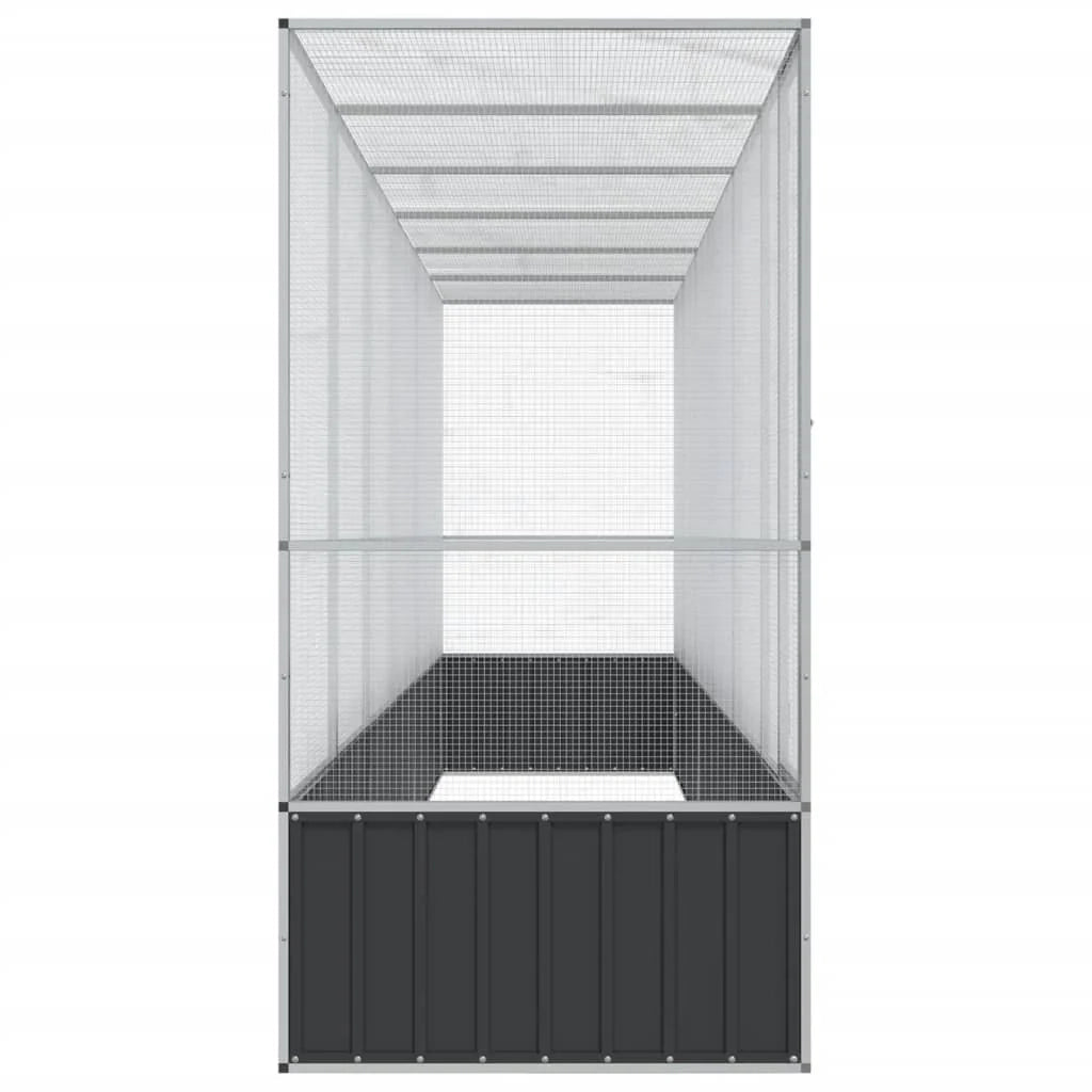 Voliera a gabbia con estensione in argento 626,5 x 107 x 212 cm acciaio argento 02_0045660