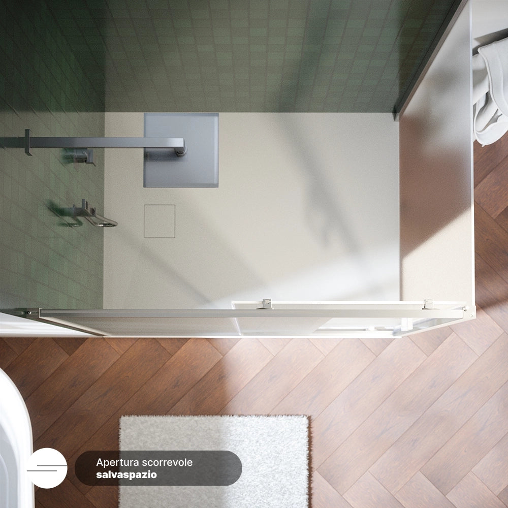 Box doccia 130x100 cm con apertura scorrevole vetro 6mm opaco h195 cm | Aruba