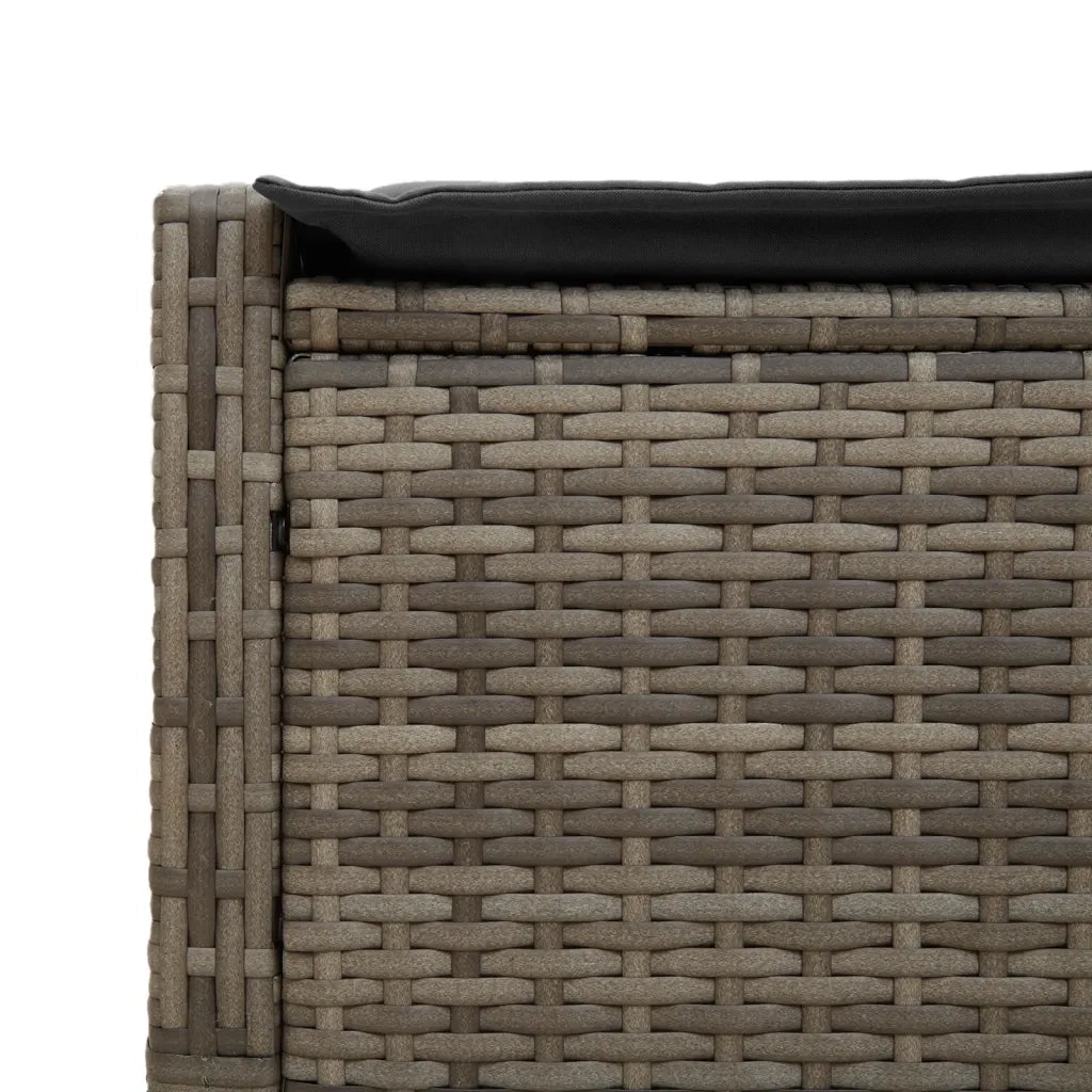 Lettino Prendisole Doppio con Cuscini Grigio in Polyrattan 368630