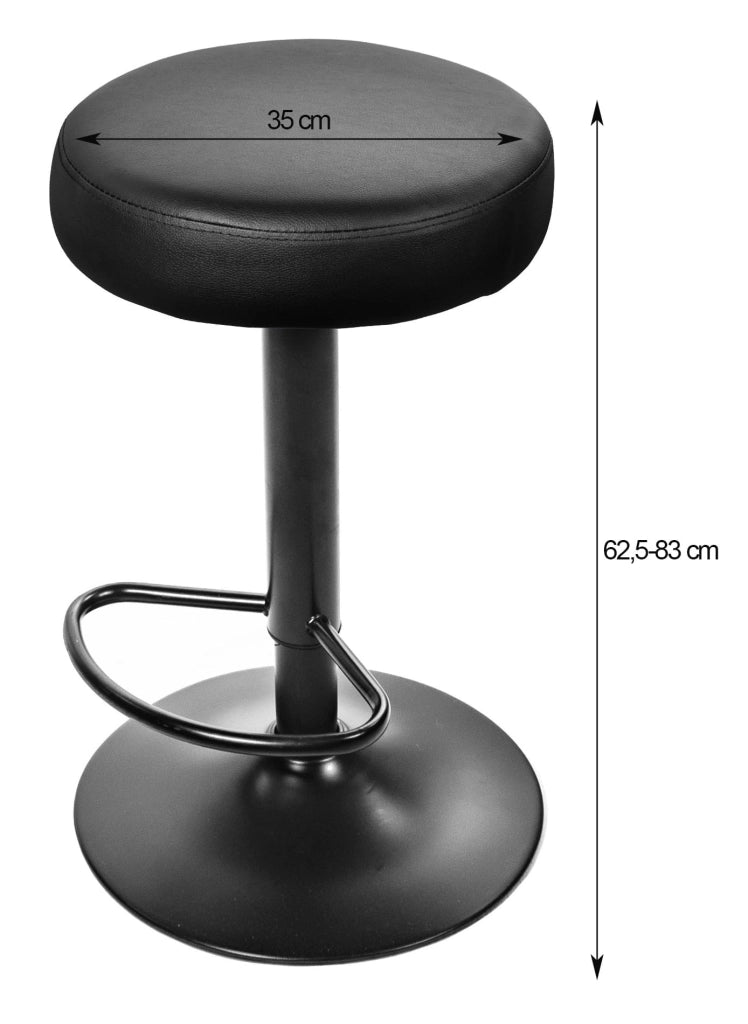 Sgabello girevole VALORA ROJST - Ecopelle nera / Base nera x 2