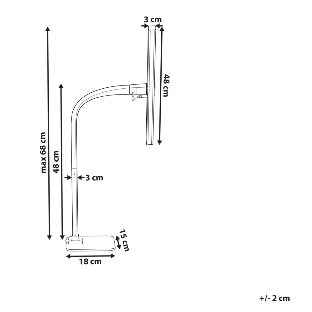 Lampada da tavolo a LED nera 48 cm materiale sintetico luce sensore 3 colori stile moderno industriale