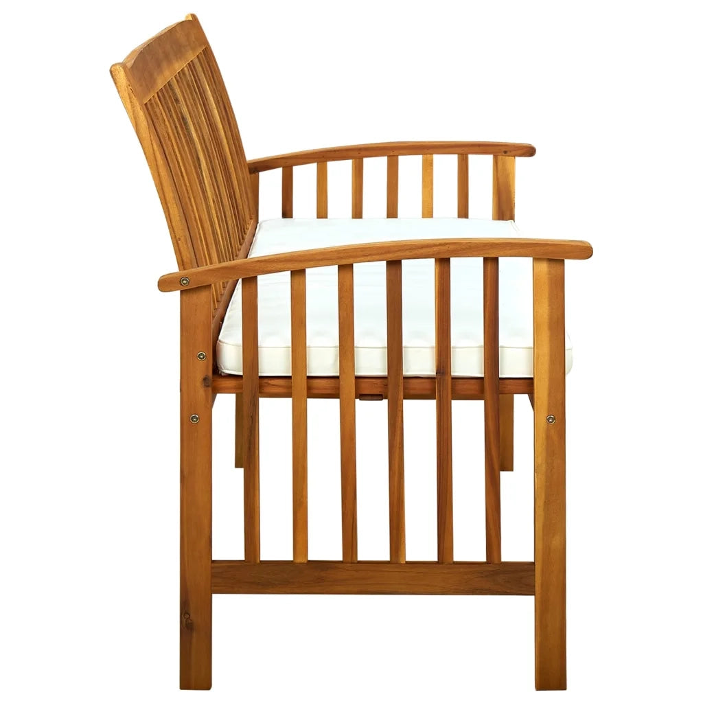 Panchina da Giardino con Cuscino 147cm Legno Massello di Acacia 312134