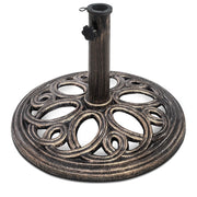 Base per ombrellone diametro 45 cm altezza 32 cm regolabile e stabile design elegante in ghisa bronzo 20_0020538