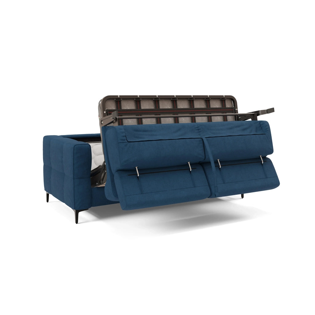Gardenia Divano letto materasso alto 18 cm con poggiatesta reclinabili e rivestimento impermeabile T02 218 cm (mat. 160x197) blu