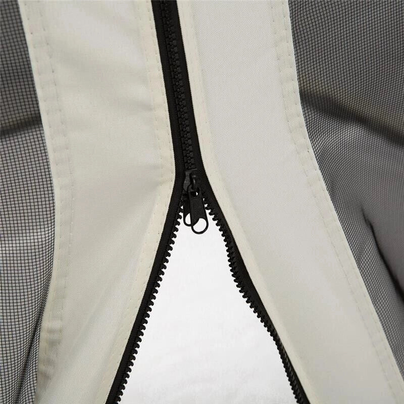 ZANZARIERA PER GAZEBO 3X3M CON CERNIERE E ANELLI, PANNELLI DA 302X207CM, NERO/BEIGE