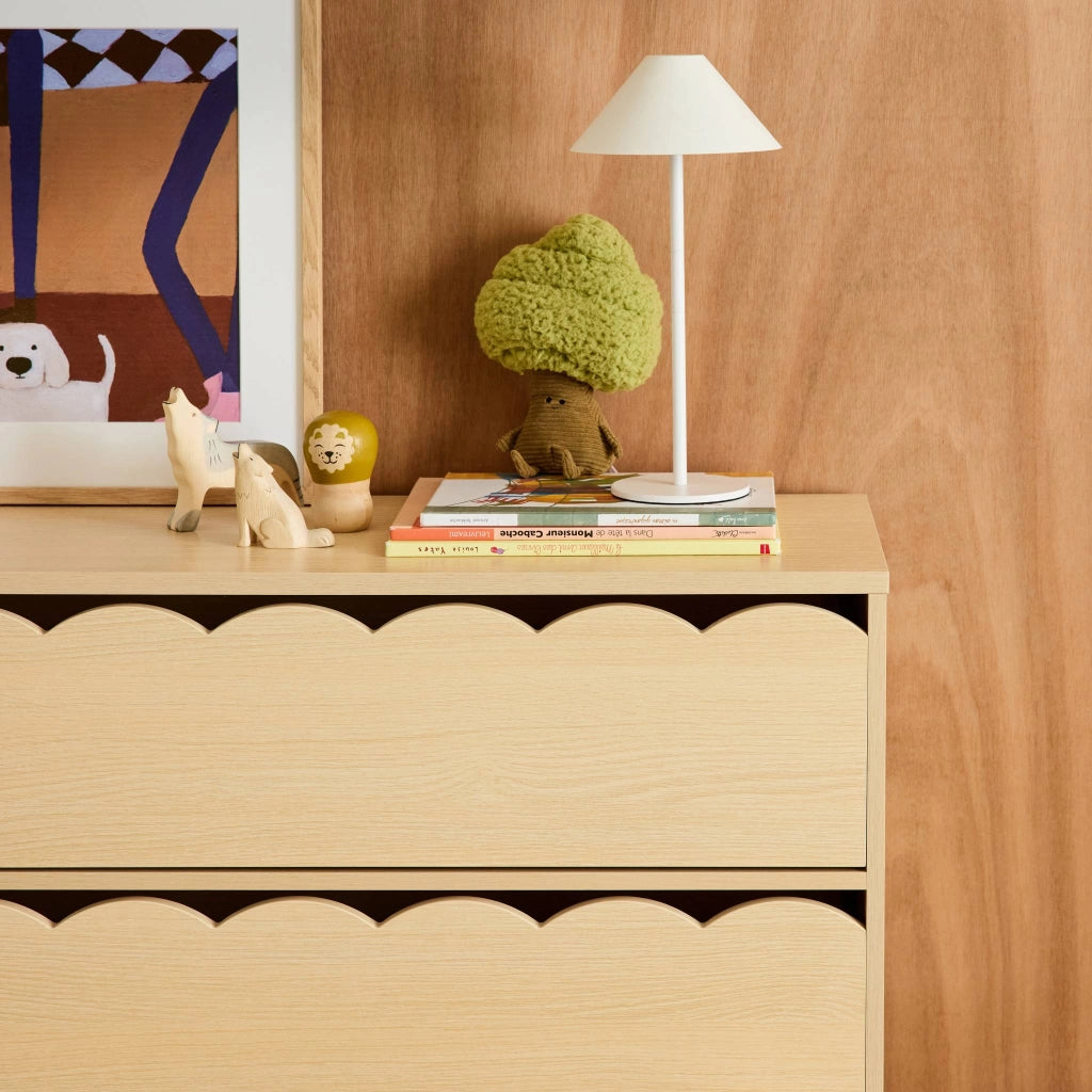 Cassettiera per bambini effetto legno 3 cassetti, marrone naturale