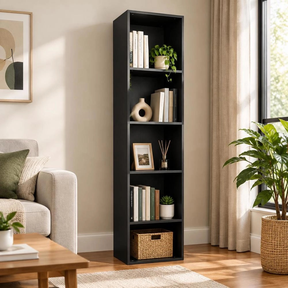 Bookshelf/TV Cabinet, Black, 36x30x143 Cm, Engineered Wood