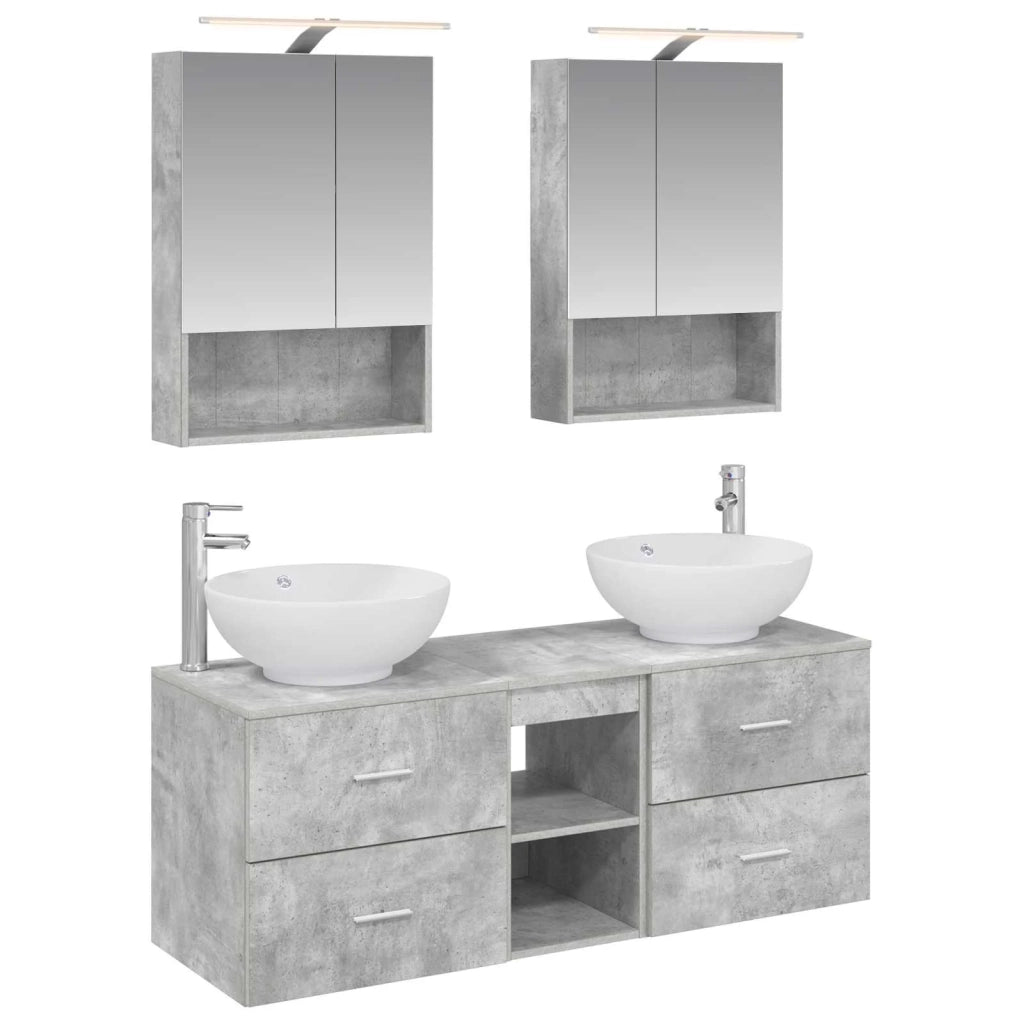 Set di mobili per il bagno 5 pcs Grigio Cemento 3406962