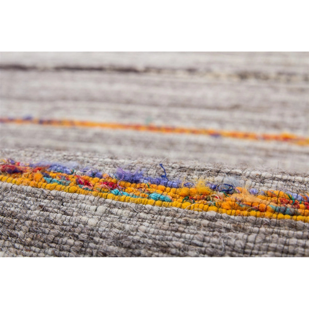 Tappeto Kilim Evita 100 in Lana e Seta Naturale e Arancione