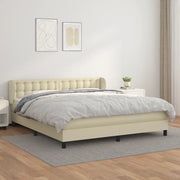 Giroletto a Molle con Materasso Crema 160x200 cm in Similpelle 3127321